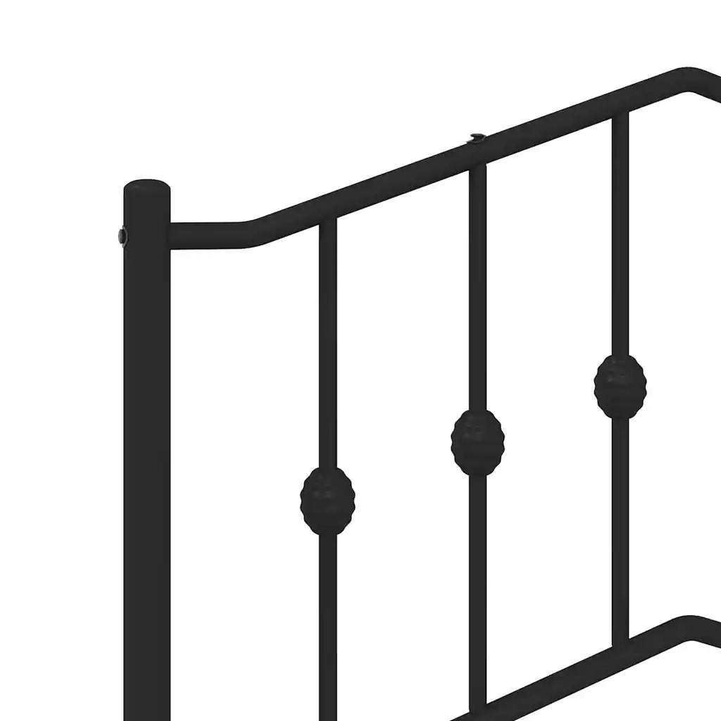 Giroletto con Testiera in Metallo Nero 100x190 cm 373783