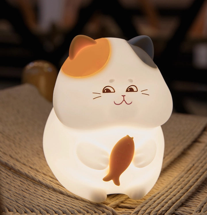 Lampada da tavolo bimbi Gatto bianca LED 1W RGB USB-C