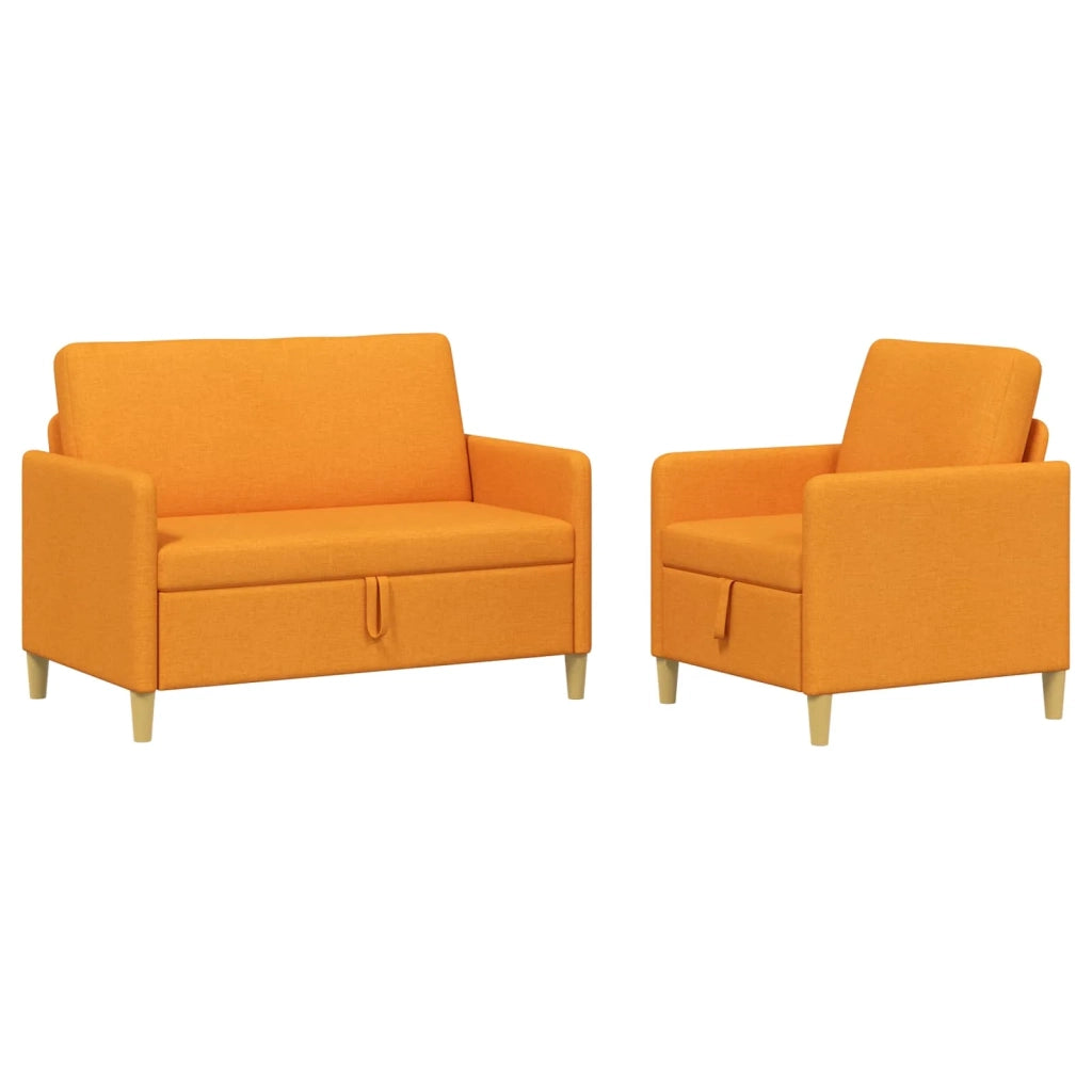 Set di Divani con Storage 2 pcs Giallo Scuro Poliestere 3429157