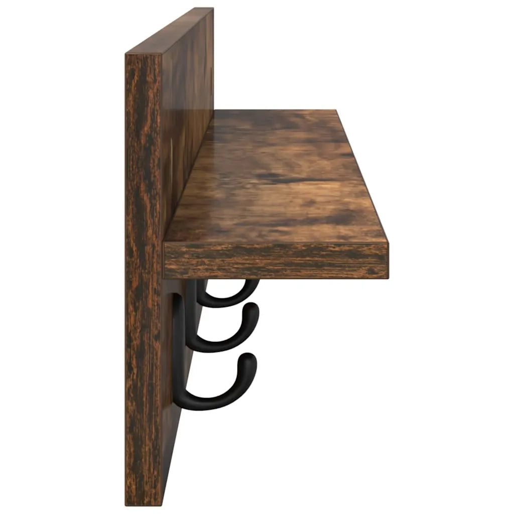 Appendiabiti a muro Rovere fumé 80 x 10,5 x 18 cm 874399
