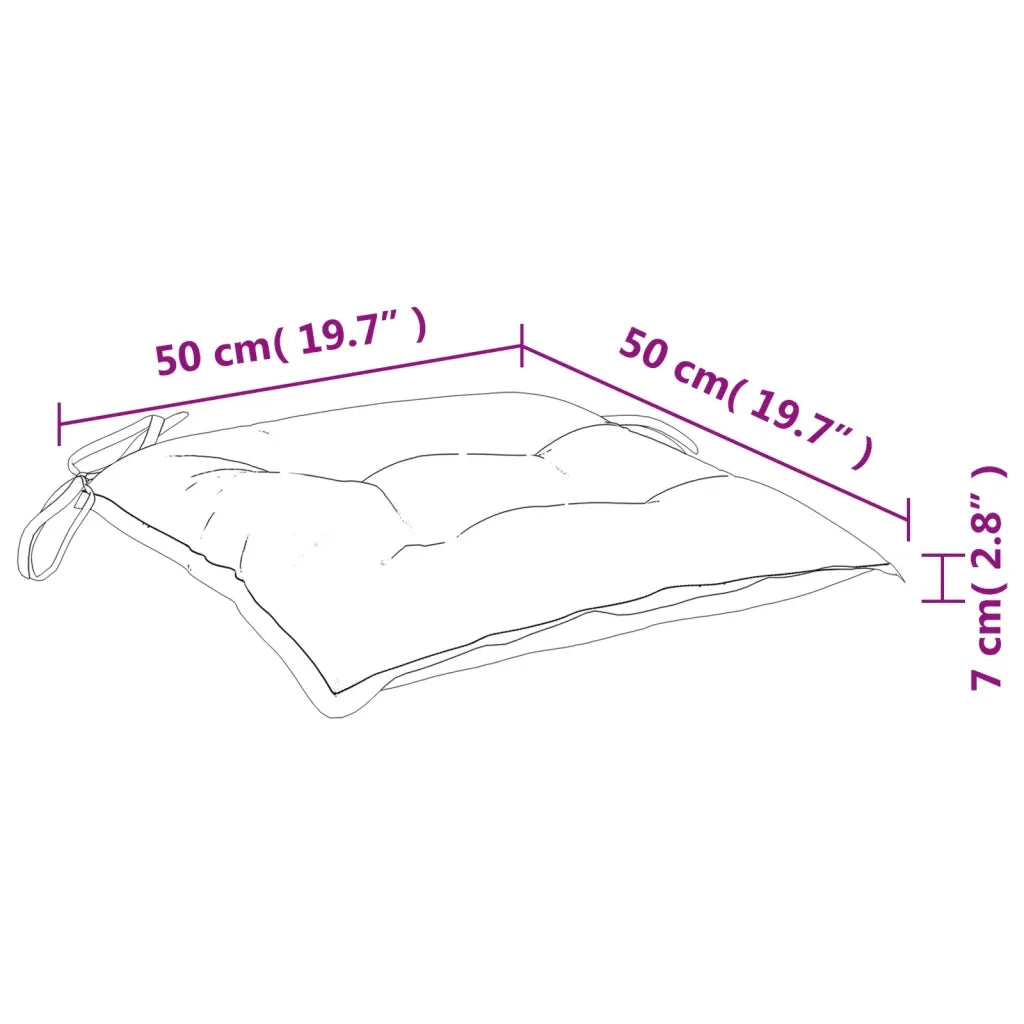 Cuscini per Sedia 4 pz | Cuscini per sedie Bianco e Blu 50x50x7 cm Tessuto Oxford