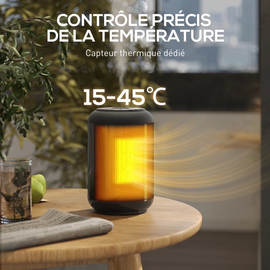 Termoventilatore ceramico PTC 1500 W ¨C Minimal ¨C 14x14x21.5 cm, nero