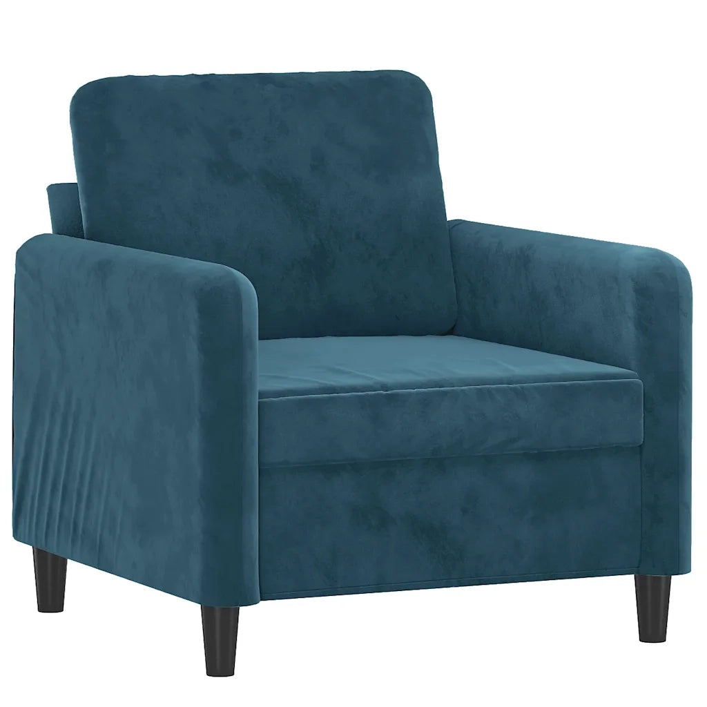 Poltrona con Poggiapiedi Blu 60 cm in Velluto 3201173