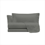 Set Lenzuola Sopra Sotto e Federe Matrimoniale Maxi 180x200 cm Linea Cloe in Raso di Cotone Fumo