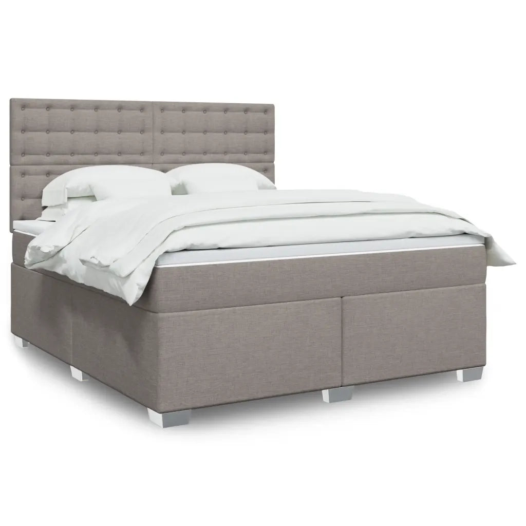 vidaXL Giroletto a Molle con Materasso Tortora 180x200 cm in Tessuto