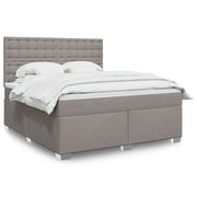 vidaXL Giroletto a Molle con Materasso Tortora 180x200 cm in Tessuto