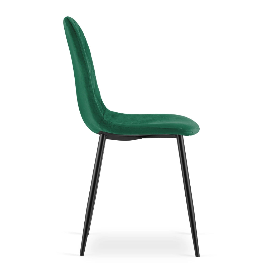 Sedia VALORA DAPI - Design ergonomico moderno in velluto verde scuro x 2
