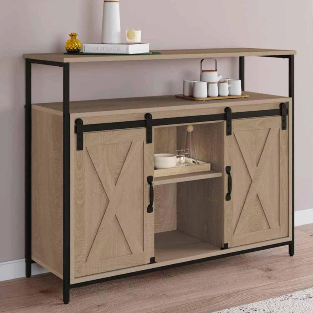 Credenza a 2 ante scorrevoli 100 cm QUEBEC design industriale