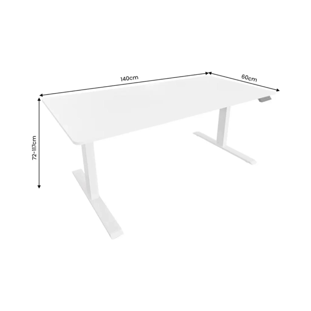 Scrivania elettrica MONZA 140 cm bianca regolabile in altezza