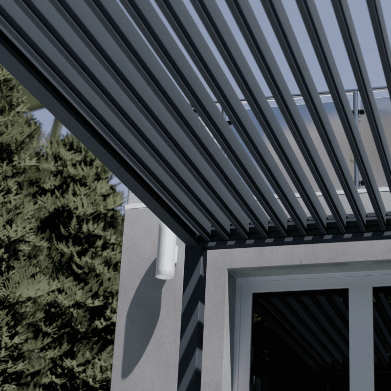 Pergola bioclimatica motorizzata Ombréa ELMO autoportante 4x4M - Antracite