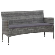 Set Divani da Giardino 4 pz | Set Salotto da Giardino con Cuscini in Polyrattan Grigio