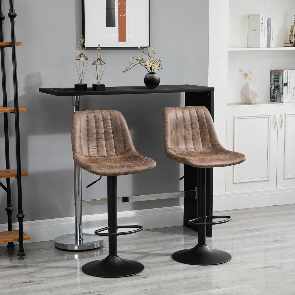 Sgabelli da Bar con Schienale ¨C Zephmum ¨C Regolabile, Stile Industriale, Marrone