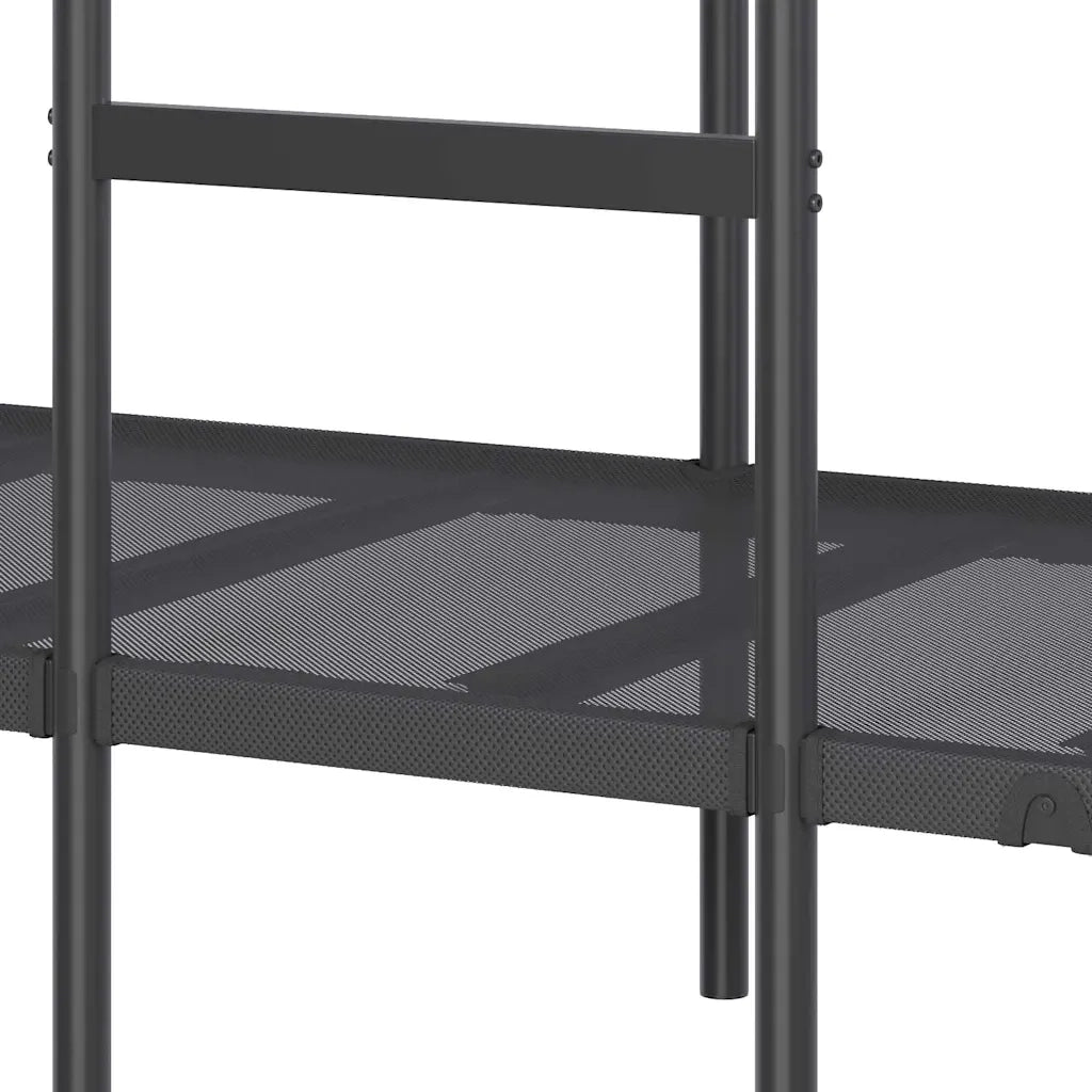 Letto a Castello senza Materasso-Struttura Letto a Castello Nero 75x190 cm in Acciaio