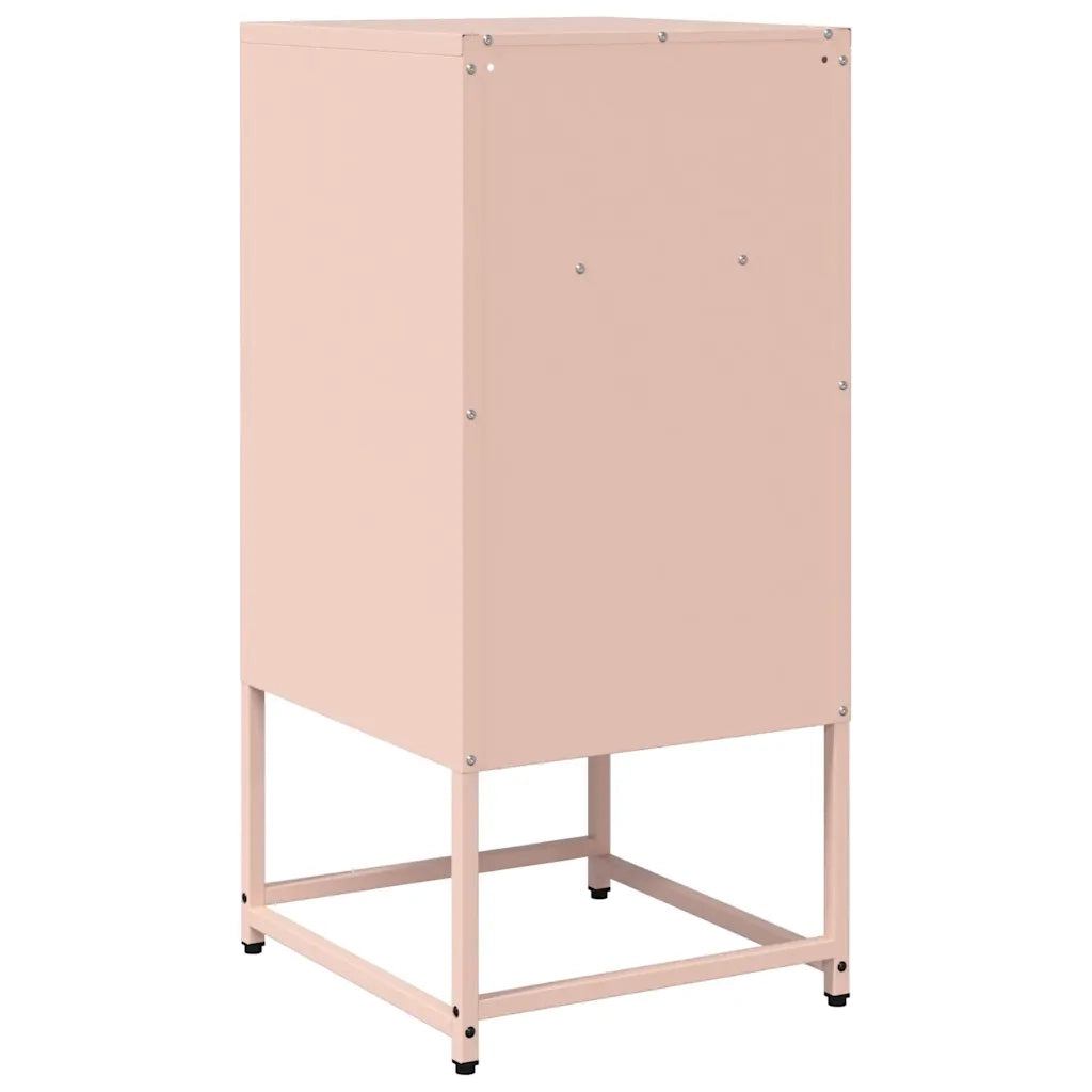 Comodino Rosa 36x39x78 cm in Acciaio Laminato a Freddo