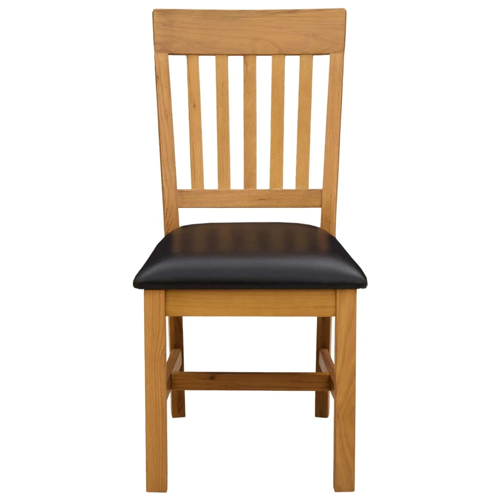 Sedia da pranzo 2 pz Legno di Quercia Massello Nero 42039157