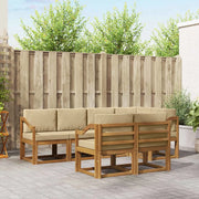 Set di divani da esterno con cuscino 7 pcs Naturale e Beige