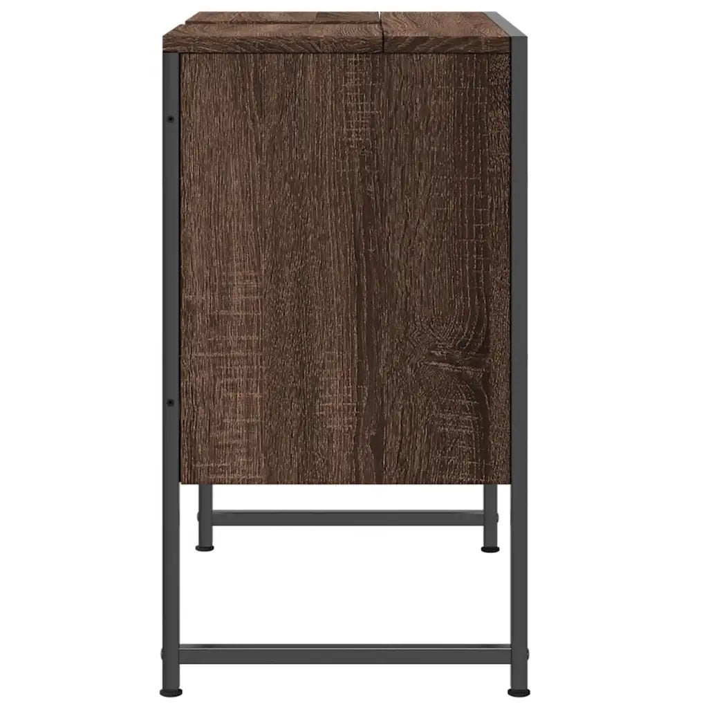 Mobile Lavabo Bagno-Armadietto da bagno Rovere Marrone 60x33x60cm Legno Multistrato