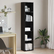 Libreria Rovere Nero 40x30x189 cm Legno Massello di Acacia 862469