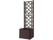 FIORIERA NATURAL DELUXE MOKA QUADRA CON SPALLIERA  cm.43x43x142h.  lt. 35    STEFANPLAST