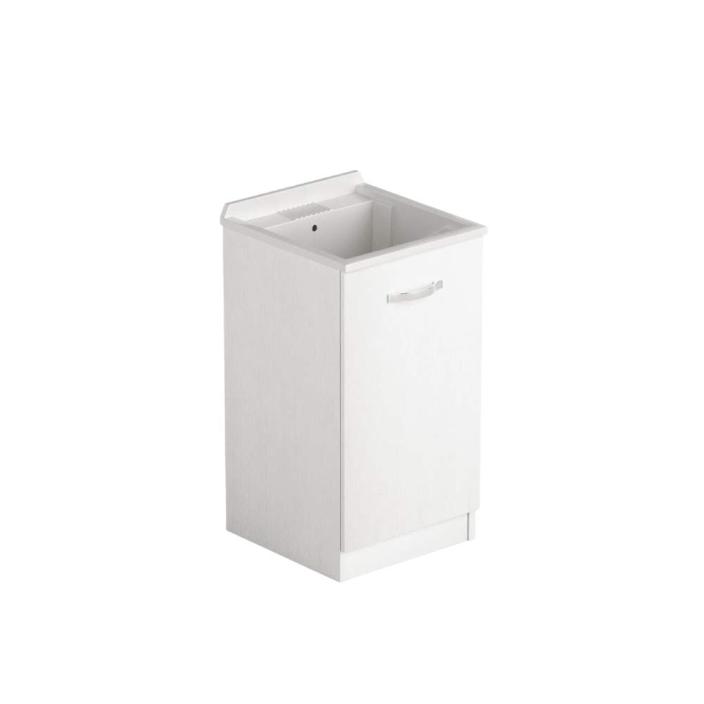 Lavatoio in legno 47x50 con anta colore bianco frassinato