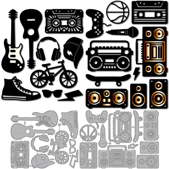 Strumenti per tagliare e sbattere per carte - Tema Cool Street - Taglierine e strumenti per sbattere - Taglierine metalliche - Attrezzatura per scrapbooking - Acciaio di carbonio 0,8 mm