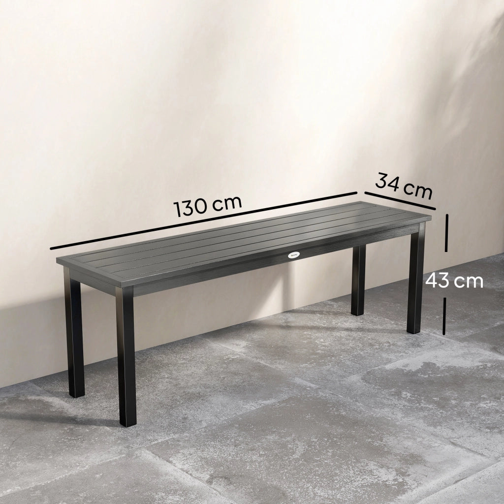 Panchina 2 Posti ¨C zephmum ¨C Grigio, Acciaio, Effetto Legno