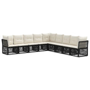 Set Divano da Giardino 9 pcs Nero polyrattan 3434245