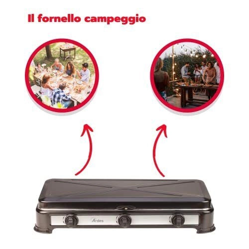 Ardes ODINO 3 Nero Superficie piana 59.5 cm Gas 3 Fornello(i)