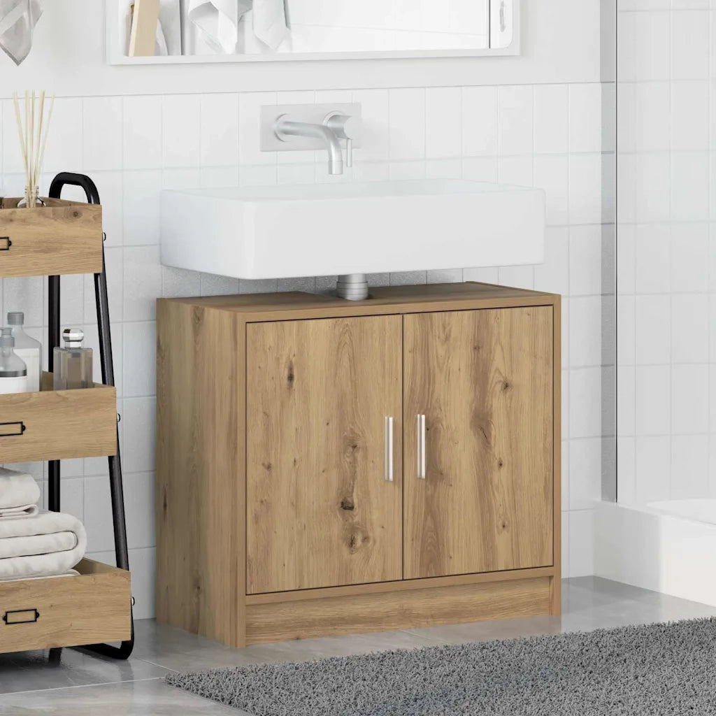 Mobile da Bagno | Armadio da bagno con porta Rovere artigianale 63 x 29 x 55 cm