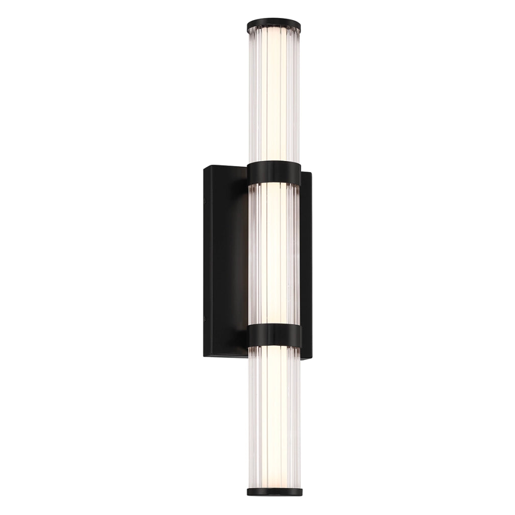 Applique LED esterna Fayton nera 54cm 21,6W IP44 3000K