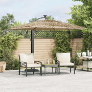 Ombrellone Giardino-Ombrello da Balcone con Palo in Acciaio Marrone 246x246x230 cm