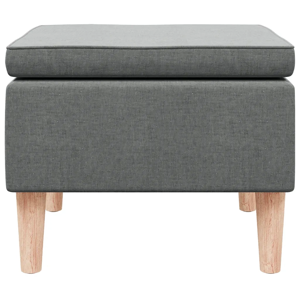 Poggiapiedi con Gambe in Legno Grigio Scuro in Tessuto cod mxl 46065
