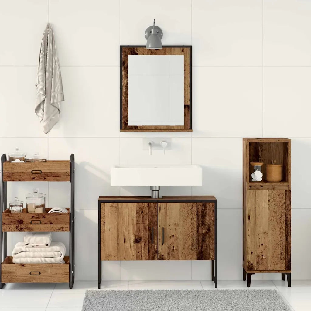 Set di mobili per il bagno 2 pcs Marrone Legno multistrato 3334331
