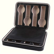 Cassa Orologio - 8 Comparti di Ripostiglio - Suède/Faux Pelle - Leggera - 236 x 178 x 57 mm - Nero/Caffè - Cassa Orologio per Ripostiglio