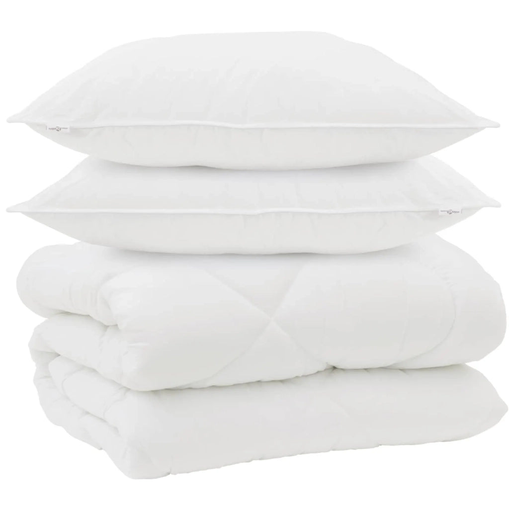 Duvet Invernale con cuscino 3 pcs Bianco Microfibra 3377858