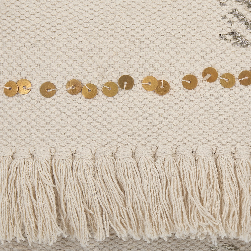 Set di 2 cuscini decorativi beige 45 x 45 cm con nappe Boho Retro Decor accessori