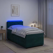 Letto box spring con materasso Verde Scuro 90 x 200 cm Velluto 3453074
