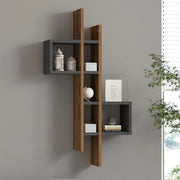 Modugno, Mensola 7 Ripiani, 54x20x108h cm Marrone Noce