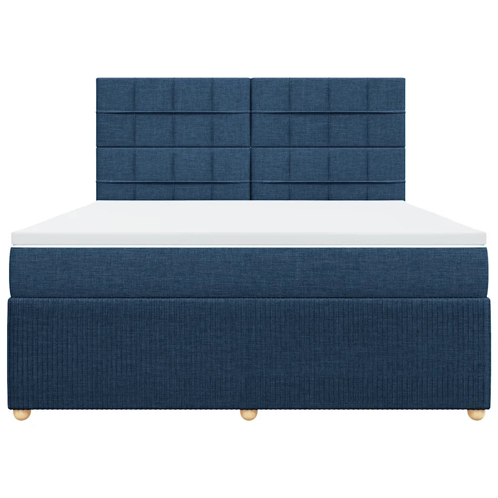 vidaXL Giroletto a Molle con Materasso Blu 180x200 cm in Tessuto