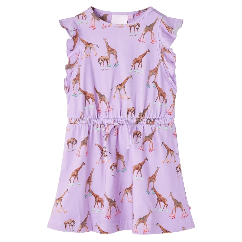 Abito da Bambina Maniche Volant e Coulisse Lilla 104cod mxl 107981