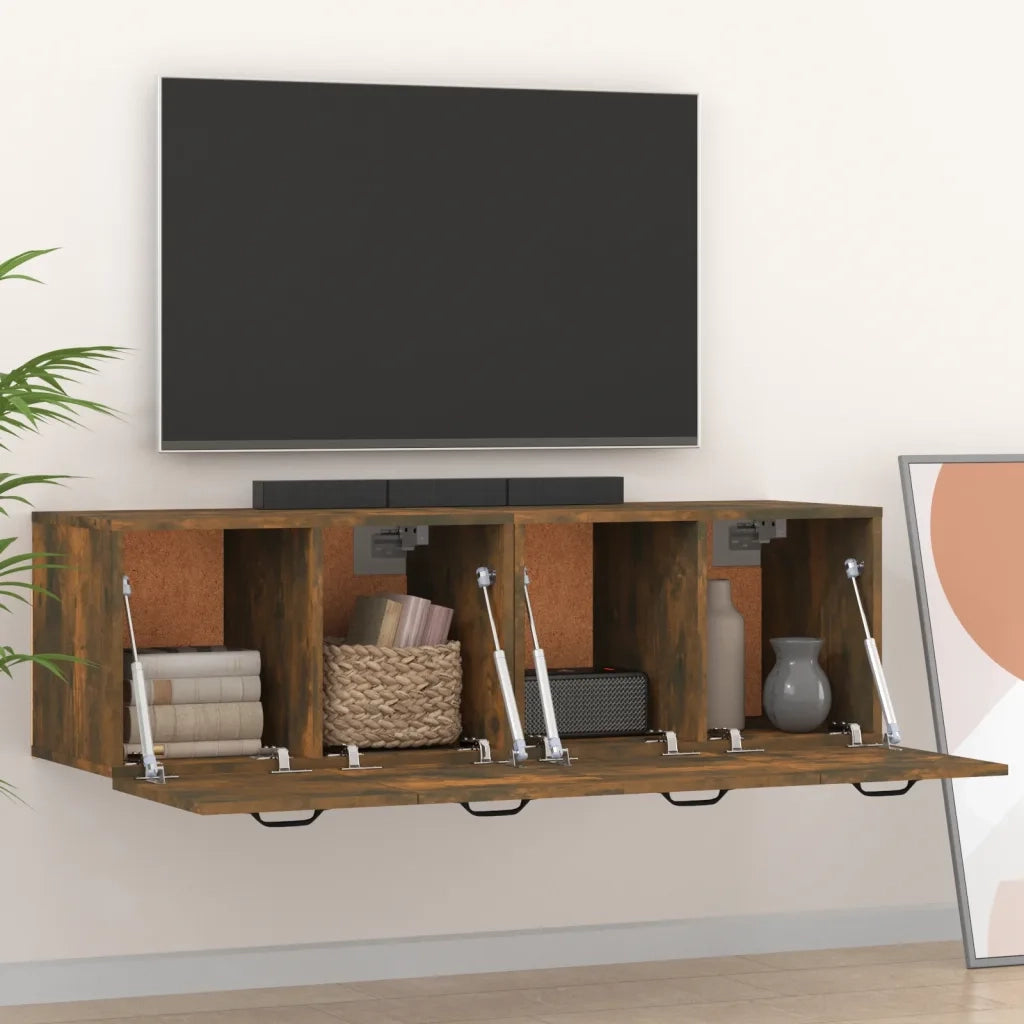 Mobili Parete 2 pz Rovere Fumo 80x35x36,5 cm Legno Multistrato 3115657
