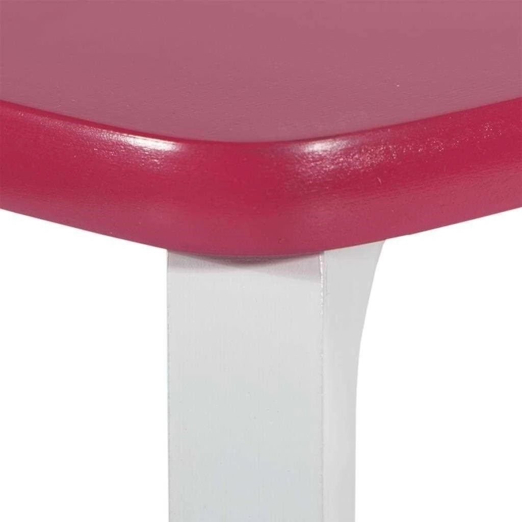 Set tavolo/2 sgabelli legno bianco/rosa