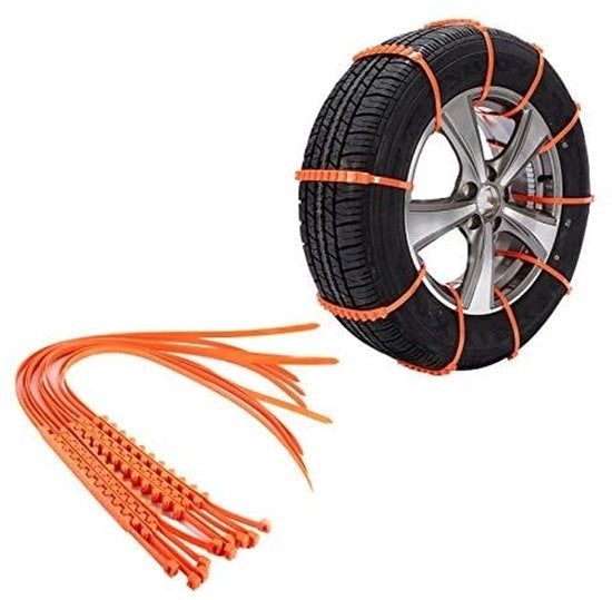 Cateni per gomme riempite in nylon antiscivolo - 10 pezzi - pezzi rinforzati - dispositivo di sicurezza invernale - installazione facile - catene per gomme invernali