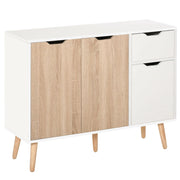 MOBILE MULTIUSO IN LEGNO CON CASSETTO E ARMADIETTI 90X30X72CM BICOLOR