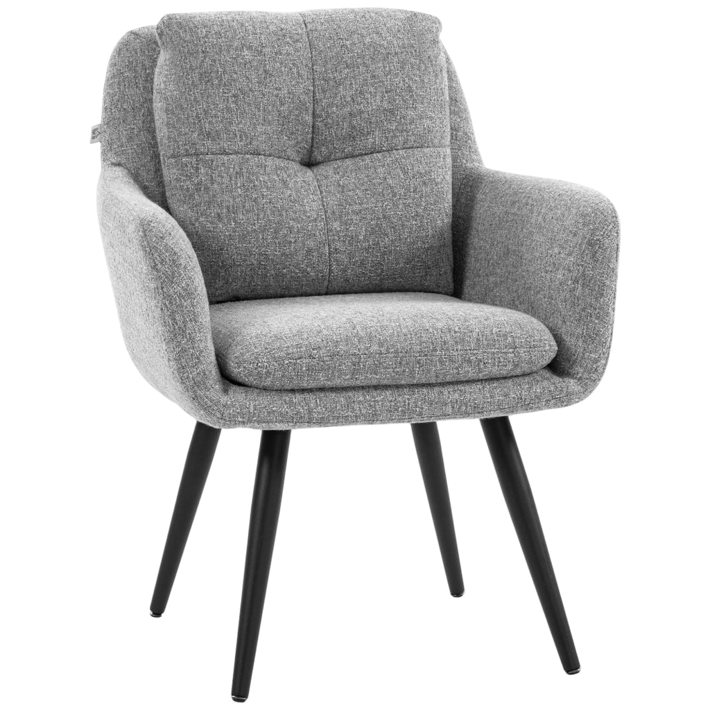Poltrona Moderna ¨C Zephmum ¨C Tessuto Grigio Chiaro con Gambe in Metallo