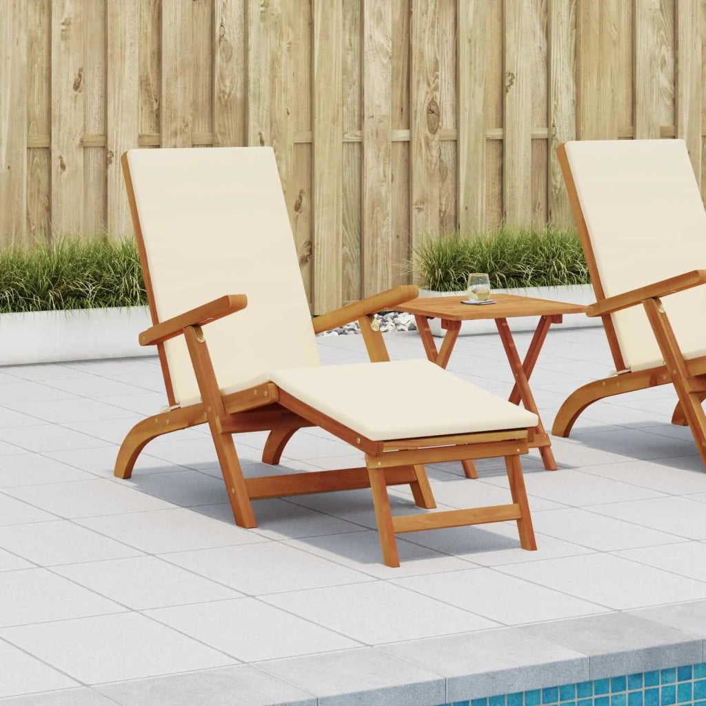 Lettino prendisole reclinabile e pieghevole 2 pcs Bianco Crema 3415402