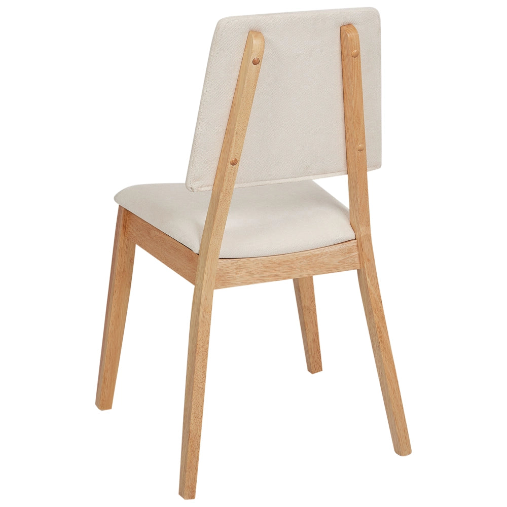 Set di 2 sedie da pranzo imbottite con schienale e seduta imbottiti in legno scuro e beige chiaro elegante e chic