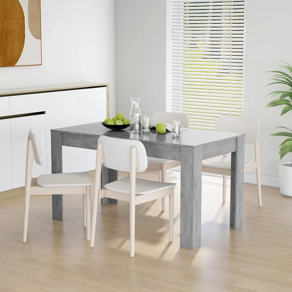 Tavolo da Pranzo | Tavolo da cucina Grigio Cemento 140x74,5x76cm Legno Multistrato