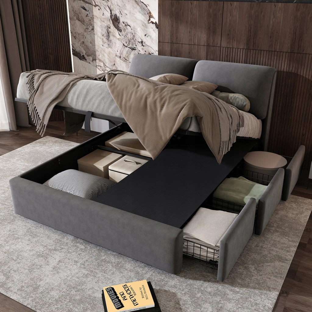 Letto singolo con 3 cassetti - Xylo - 140x190 cm