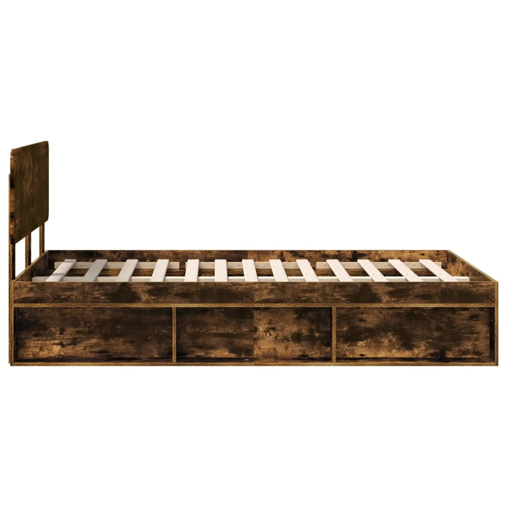 Struttura del letto Rovere fumé 120 x 190 cm Pino massello 3412109
